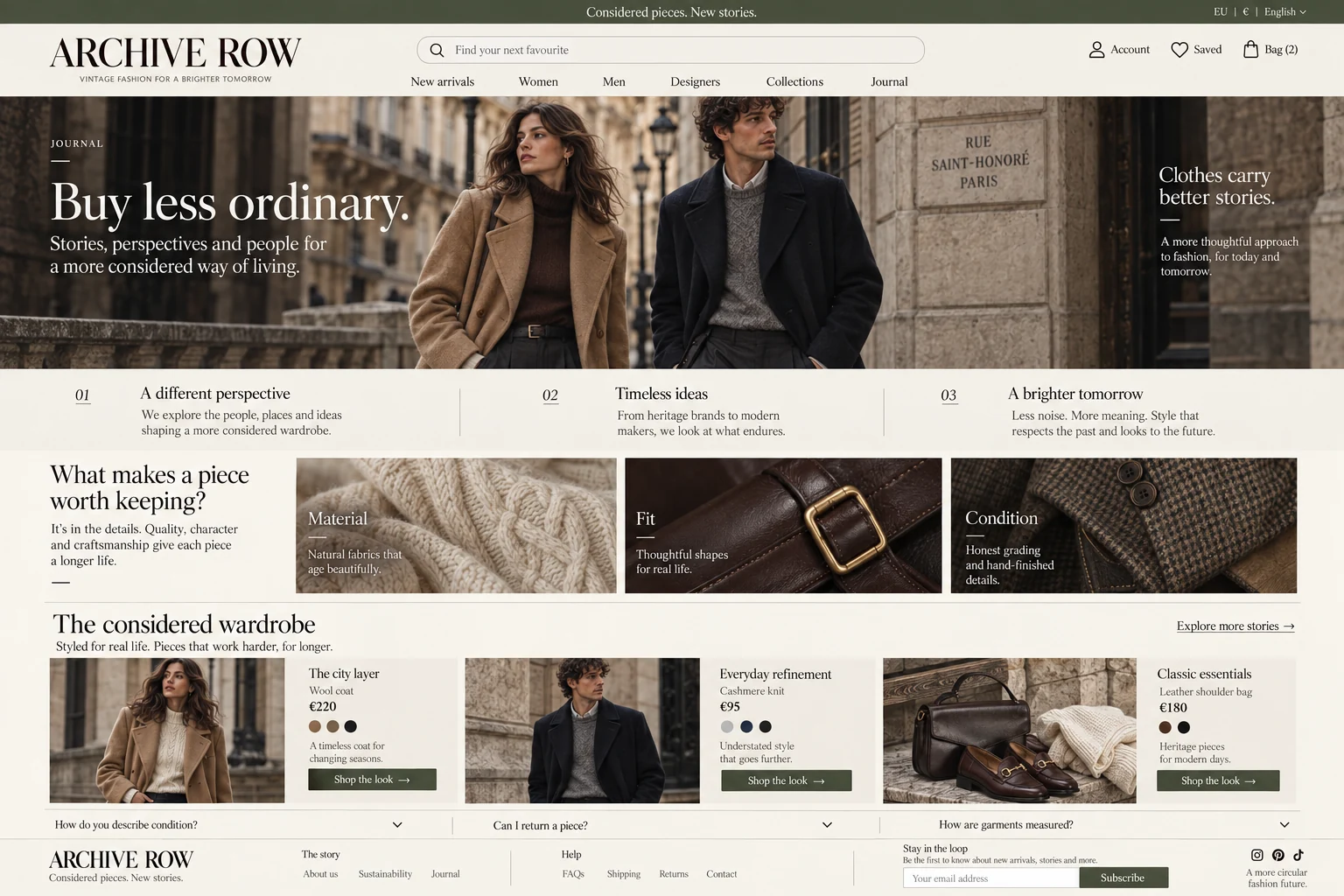 Archive Row — The journal connects stories, materials and curated pieces.
