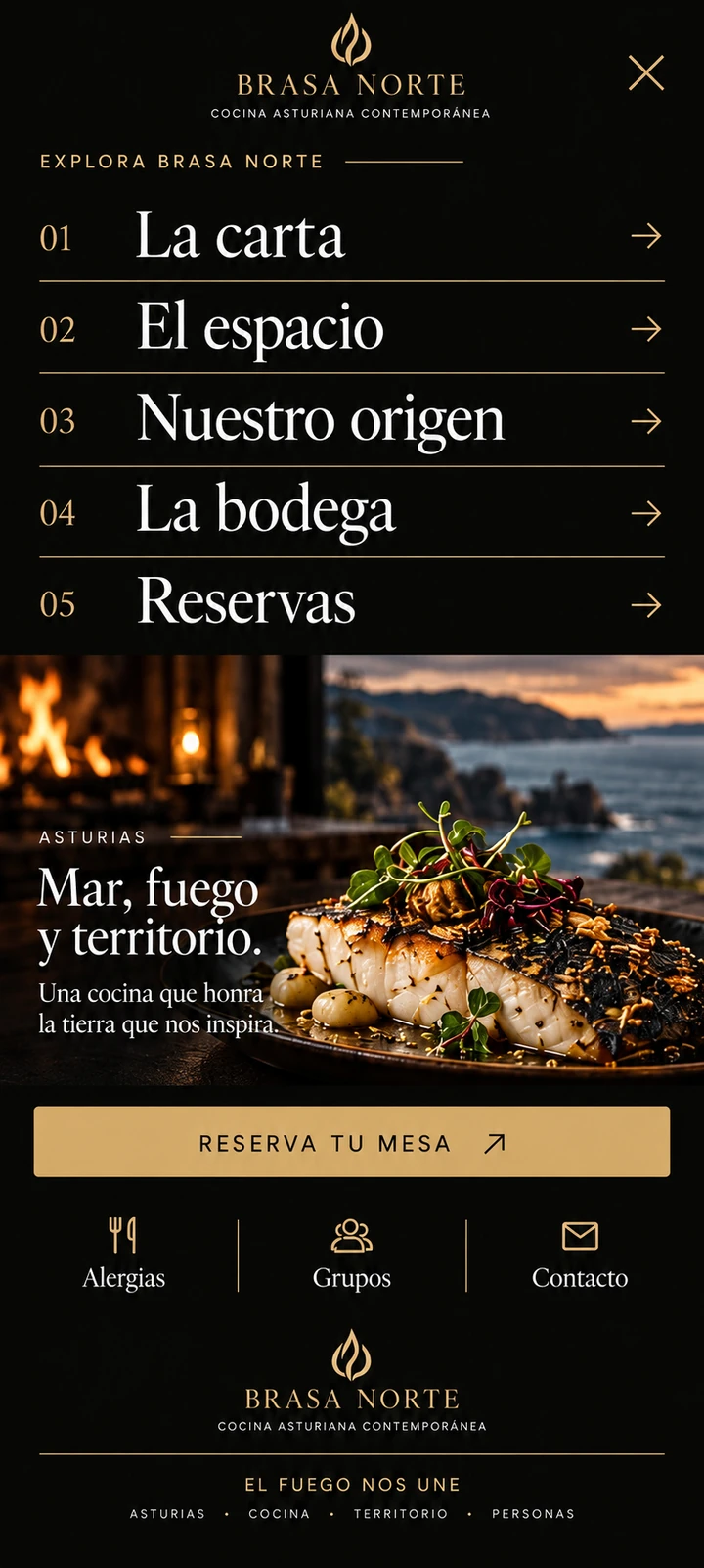Brasa Norte — Mobile navigation