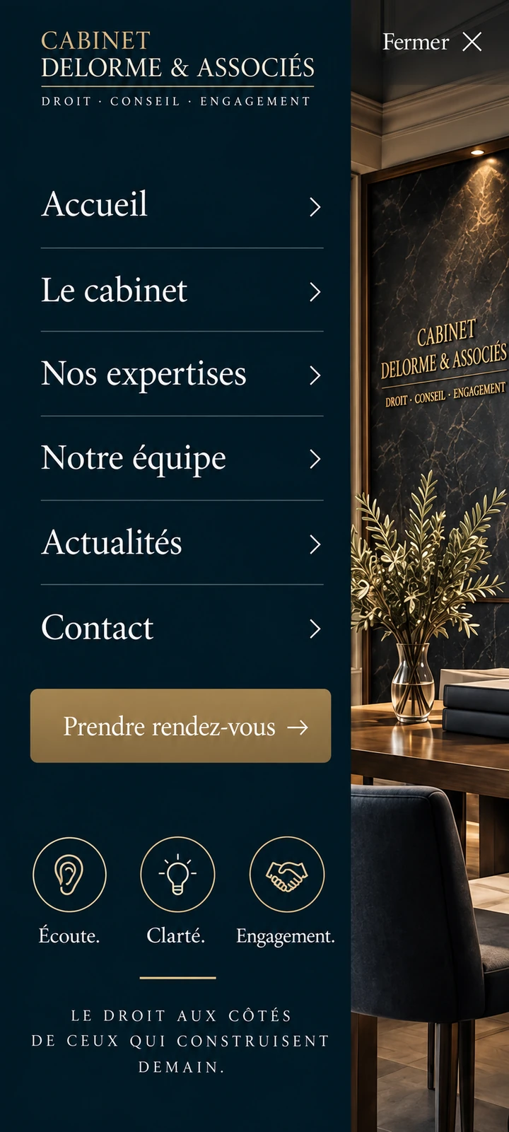 Cabinet Delorme & Associés — Mobile navigation