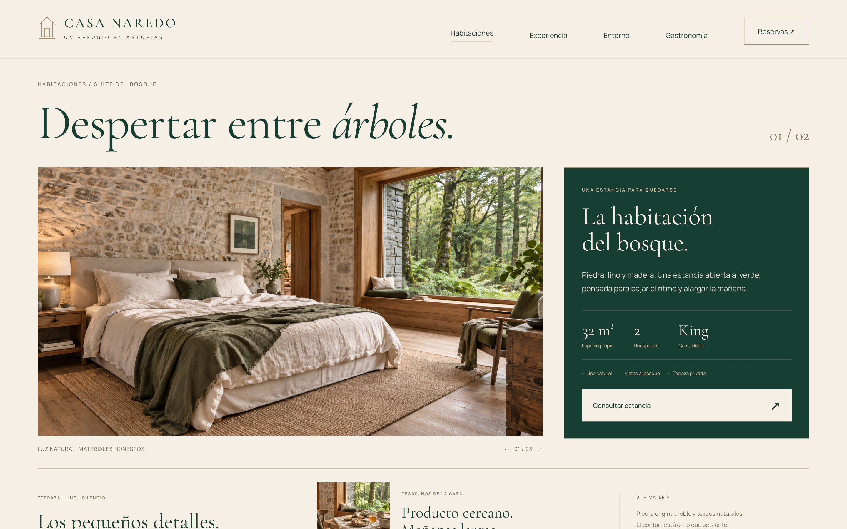 Casa Naredo — Concept project: 02 / Habitaciones y detalles de una estancia