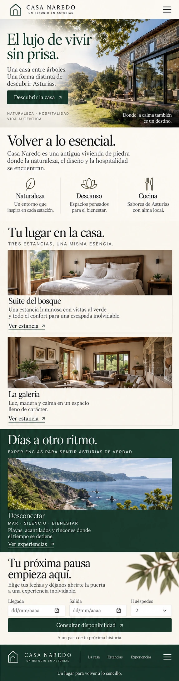 Casa Naredo — Accueil et contenu mobile