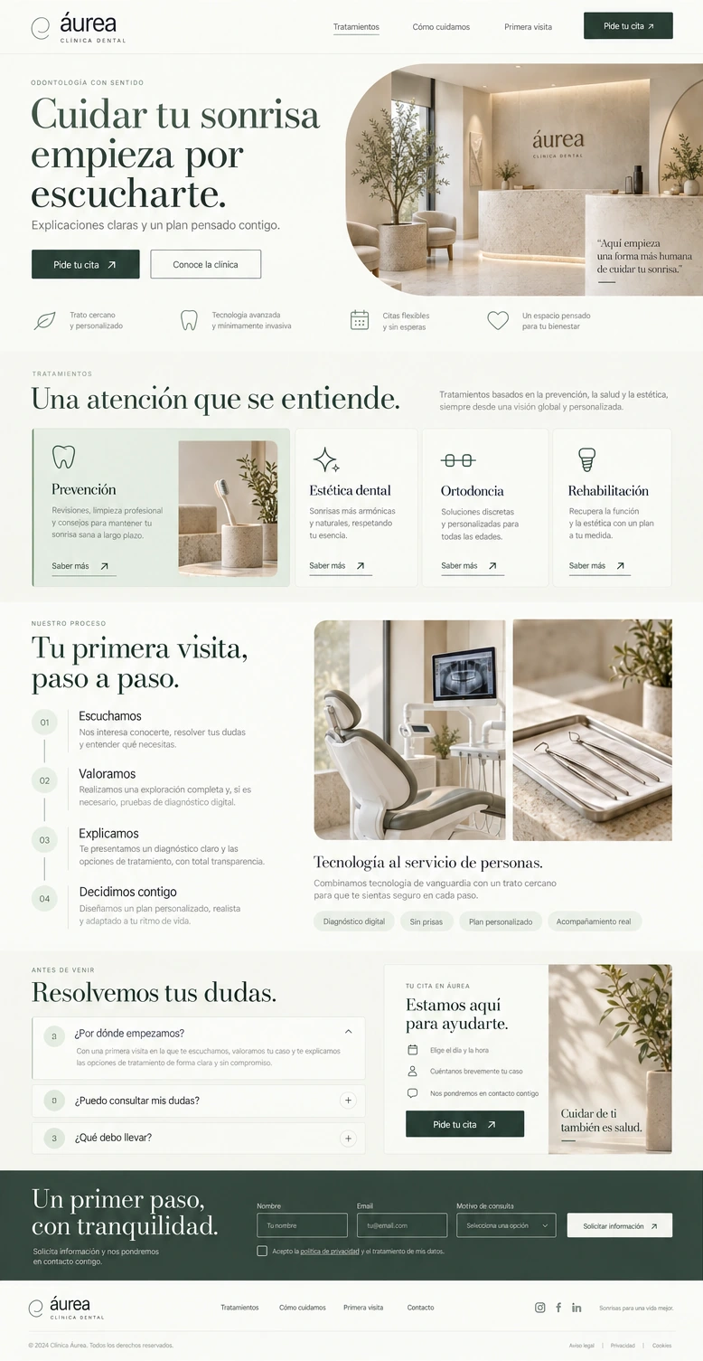 Clínica Áurea — Concept project: 01 / The first impression