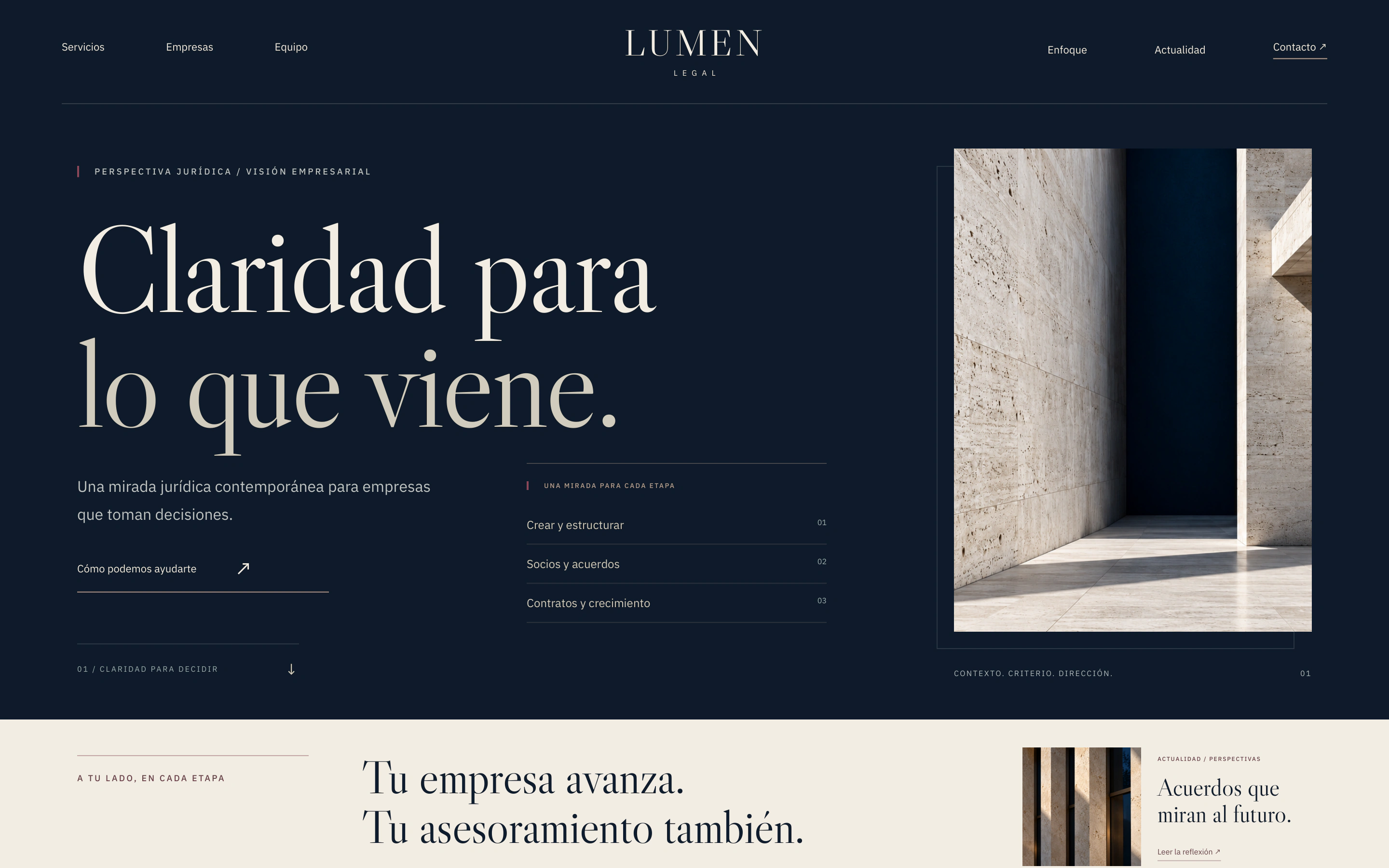 Lumen Legal — Concept project: 01 / La primera impresión