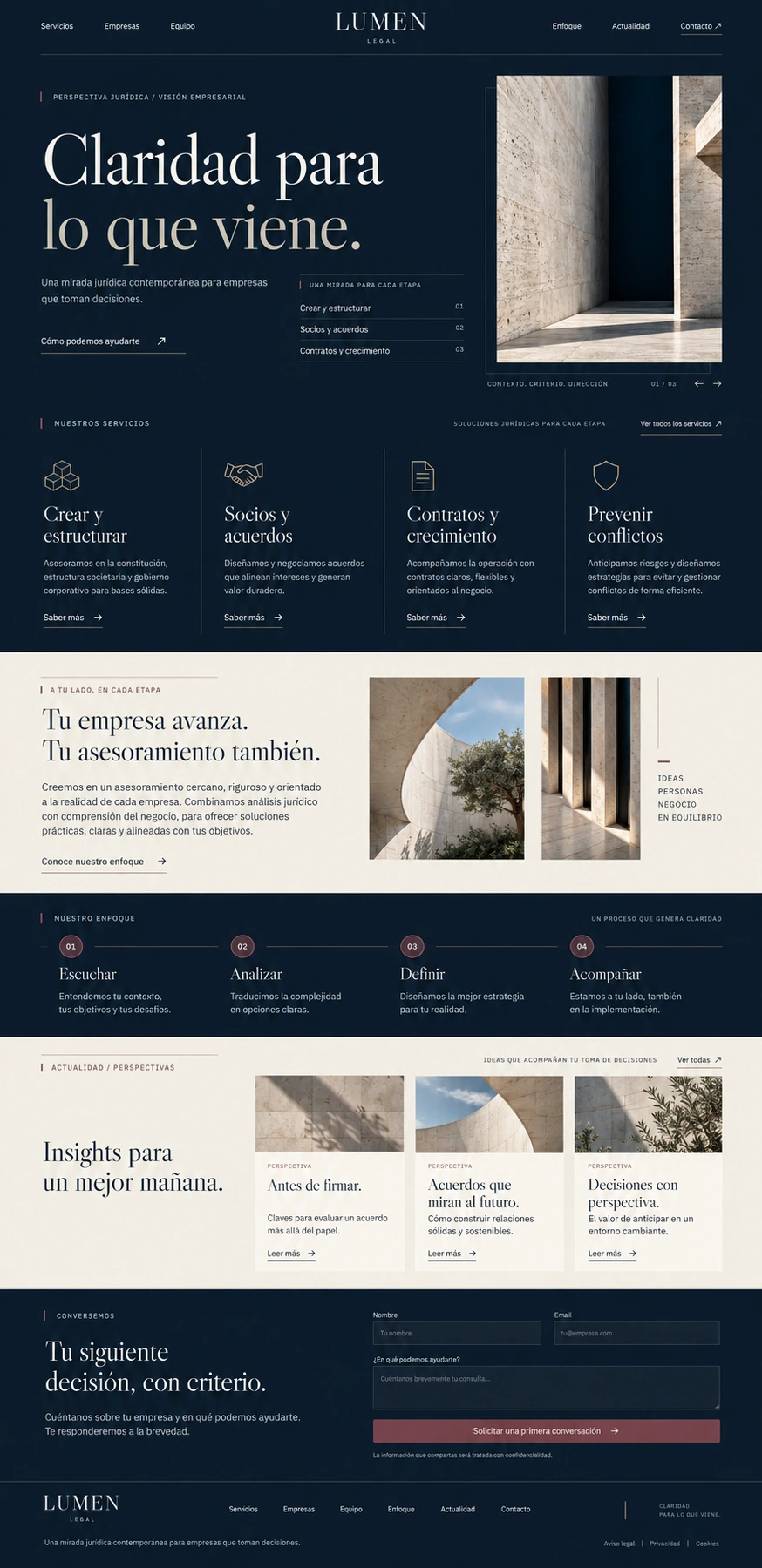 Lumen Legal — Concept project: 01 / The first impression