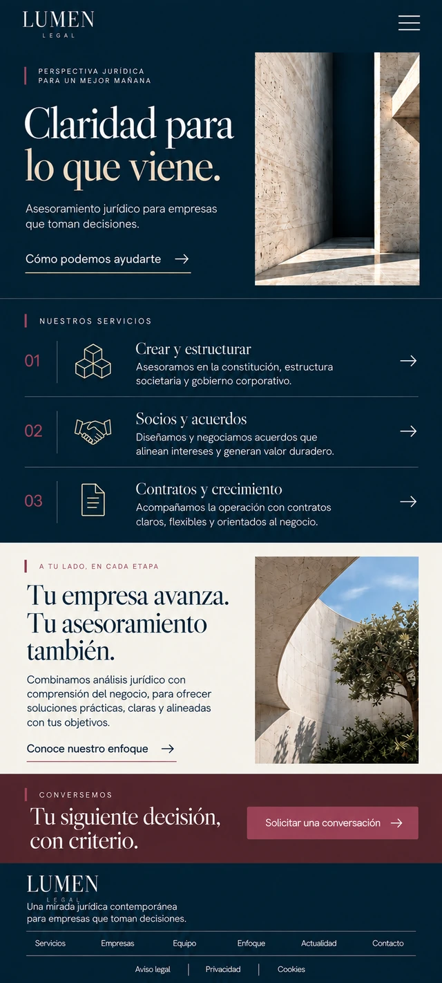 Lumen Legal — the same identity on mobile