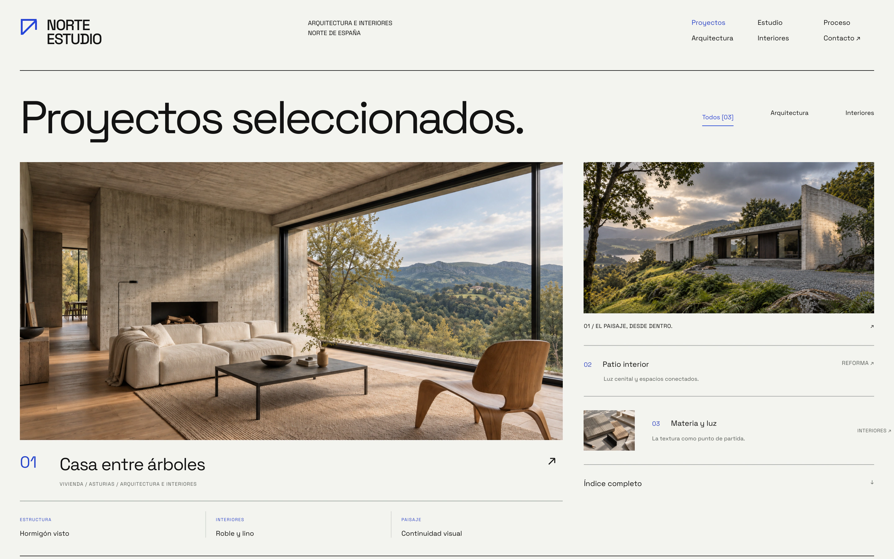 Norte Estudio — Concept project: 02 / Índice editorial de proyectos de arquitectura