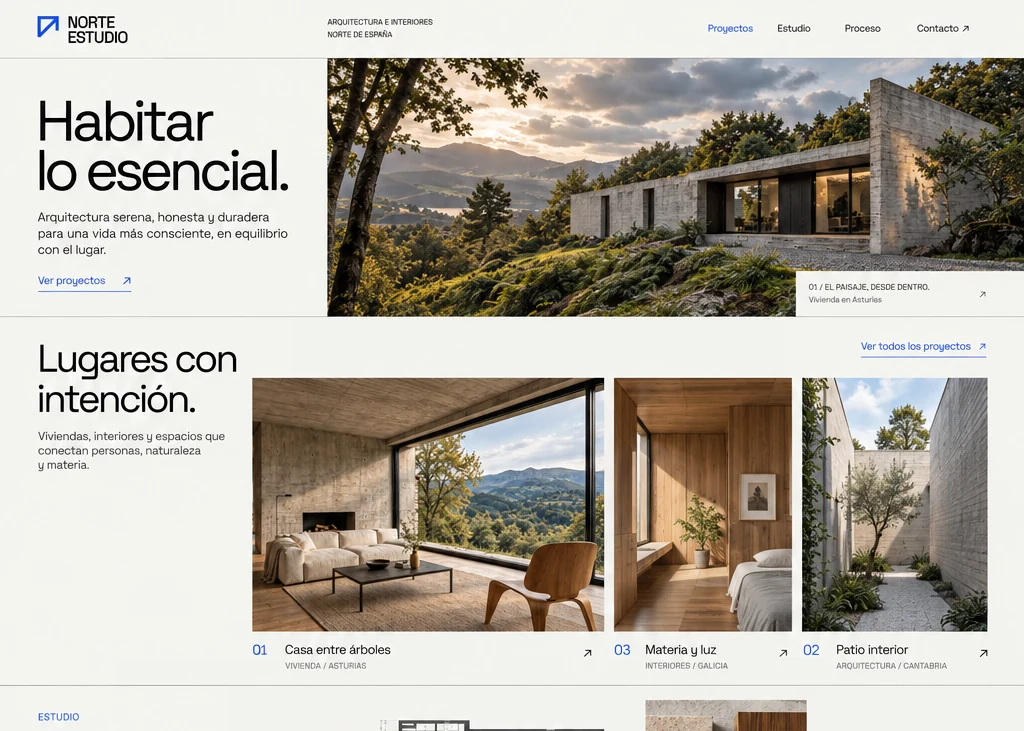 Norte Estudio — desktop composition