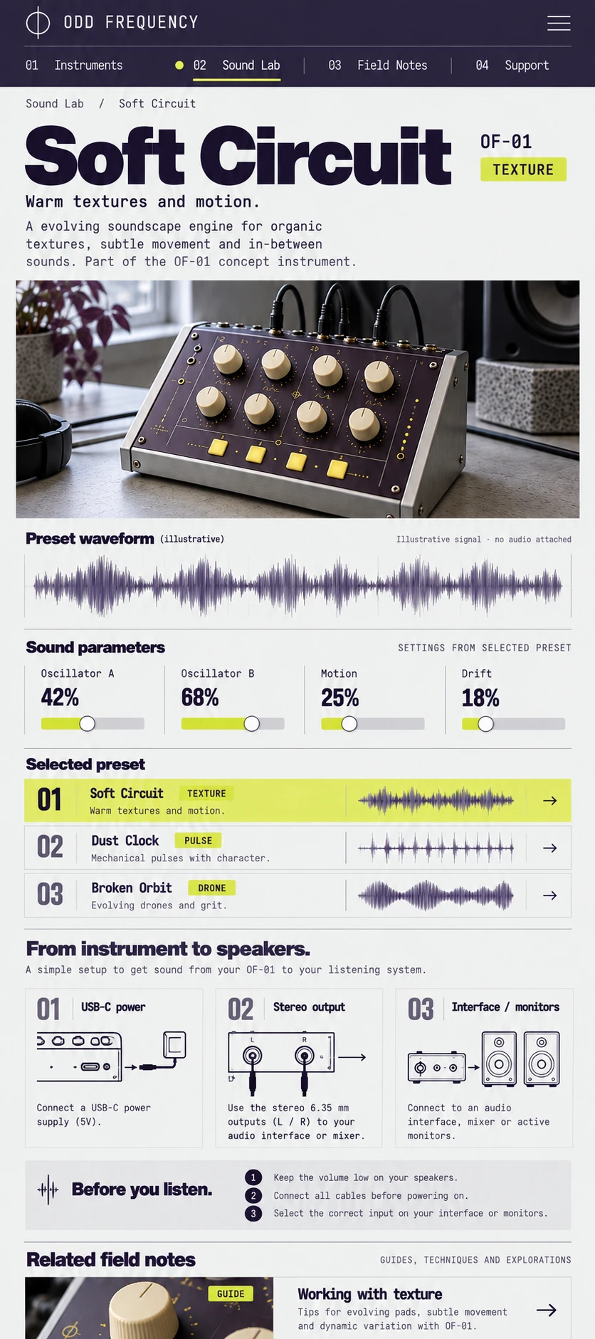 Odd Frequency — 06 — Preset et guide de connexion dans une lecture mobile continue.