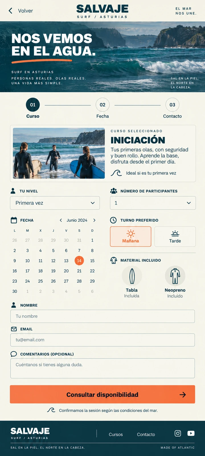 Salvaje Surf — 04 / The First Waves course on mobile